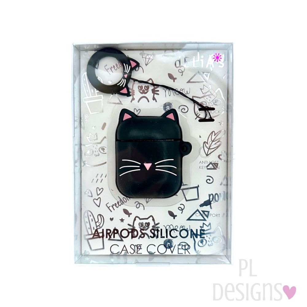 dELiA*s AirPod Case Black Kitty Cat AirPods 1 & 2